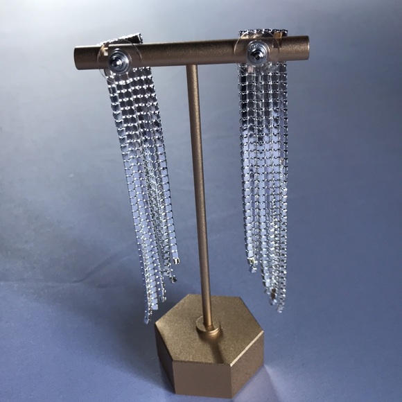 New! Long Rhinestone Tassel Earrings - Picture 8 of 10